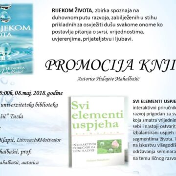 plakat za promociju u Narodnoj i univerzitetskoj biblioteci u Tuzli