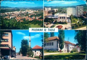 Naslov Pozdrav iz Tuzle [Razglednica] Vrsta građe razglednica Jezik bosanski Godina 197? Izdavanje i proizvodnja Beograd : Putnik, 197? (Tuzla : Univerzal) Fizički opis 1 razglednica : u boji ; 10 x 15 cm Predmetne odrednice Tuzla – Panorama grada – Hotel Bristol – Zgrada SDK – Služba društvenog knjigovodstva – Turalibegova džamija – Poljska džamija – Lječilište Slana banja – Razglednice UDK 77.033(497.6Tuzla) COBISS.BH-ID 56370182 Signatura – lokacija, inventarski br. Zavičajna zbirka 77 POZDRAV IN: 2000050