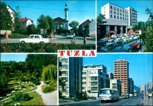 Naslov Tuzla [Razglednica] Vrsta građe razglednica Jezik bosanski, hrvatski Godina 1975? Izdavanje i proizvodnja Zagreb : Turistkomerc, 1975? Fizički opis 1 razglednica : u boji ; 10 x 15 cm Predmetne odrednice Tuzla – Skver – Šarena džamija – Behram-begova džamija – Atik džamija – Hotel Bristol – Partizansko spomen obilježje – Šetalište Slana banja – Ulica Maršala Tita – Razglednice UDK 77.033(497.6Tuzla) COBISS.BH-ID 56372742 Signatura – lokacija, inventarski br. Zavičajna zbirka 77 TUZLA IN: 2000051