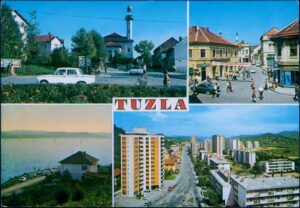 Naslov Tuzla [Razglednica] Vrsta građe razglednica Jezik hrvatski Godina 196? Izdavanje i proizvodnja Zagreb : Turistkomerc, 196? Fizički opis 1 razglednica : u boji ; 10 x 15 cm Predmetne odrednice Tuzla – Skver – Šarena džamija – Behram-begova džamija – Atik džamija – Korzo – Jezero Modrac – Zgrada Zvijezda – Razglednice UDK 77.033(497.6Tuzla) COBISS.BH-ID 55637254 Signatura – lokacija, inventarski br. Zavičajna zbirka 77 TUZLA IN: 2000034