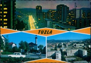 Naslov Tuzla [Razglednica] Vrsta građe grafika Jezik bosanski Godina 198? Izdavanje i proizvodnja Zagreb : Turistkomerc, 198? Fizički opis 1 razglednica : u boji ; 10 x 15 Predmetne odrednice Tuzla – Ulica Maršala Tita – Šarena džamija – Behram-begova džamija – Skver – Panorama grada – Razglednice UDK 77.033(497.6 Tuzla) COBISS.BH-ID 57771782 Signatura – lokacija, inventarski br. Zavičajna zbirka 77 TUZLA IN: 2000091