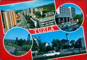 Naslov Tuzla [Razglednica] Vrsta građe grafika Jezik bosanski Godina [197?] Izdavanje i proizvodnja Zagreb : Turistkomerc, [197?] Fizički opis 1 razglednica : u boji ; 10 x 15 Predmetne odrednice Tuzla – Ulica Maršala Tita – Hotel "Bristol" – Slani bunari – Šarena džamija – Behram-begova džamija – Skver – Razglednice UDK 77.033(497.6 Tuzla) COBISS.BH-ID 57776134 Signatura – lokacija, inventarski br. Zavičajna zbirka 77 TUZLA IN: 2000092